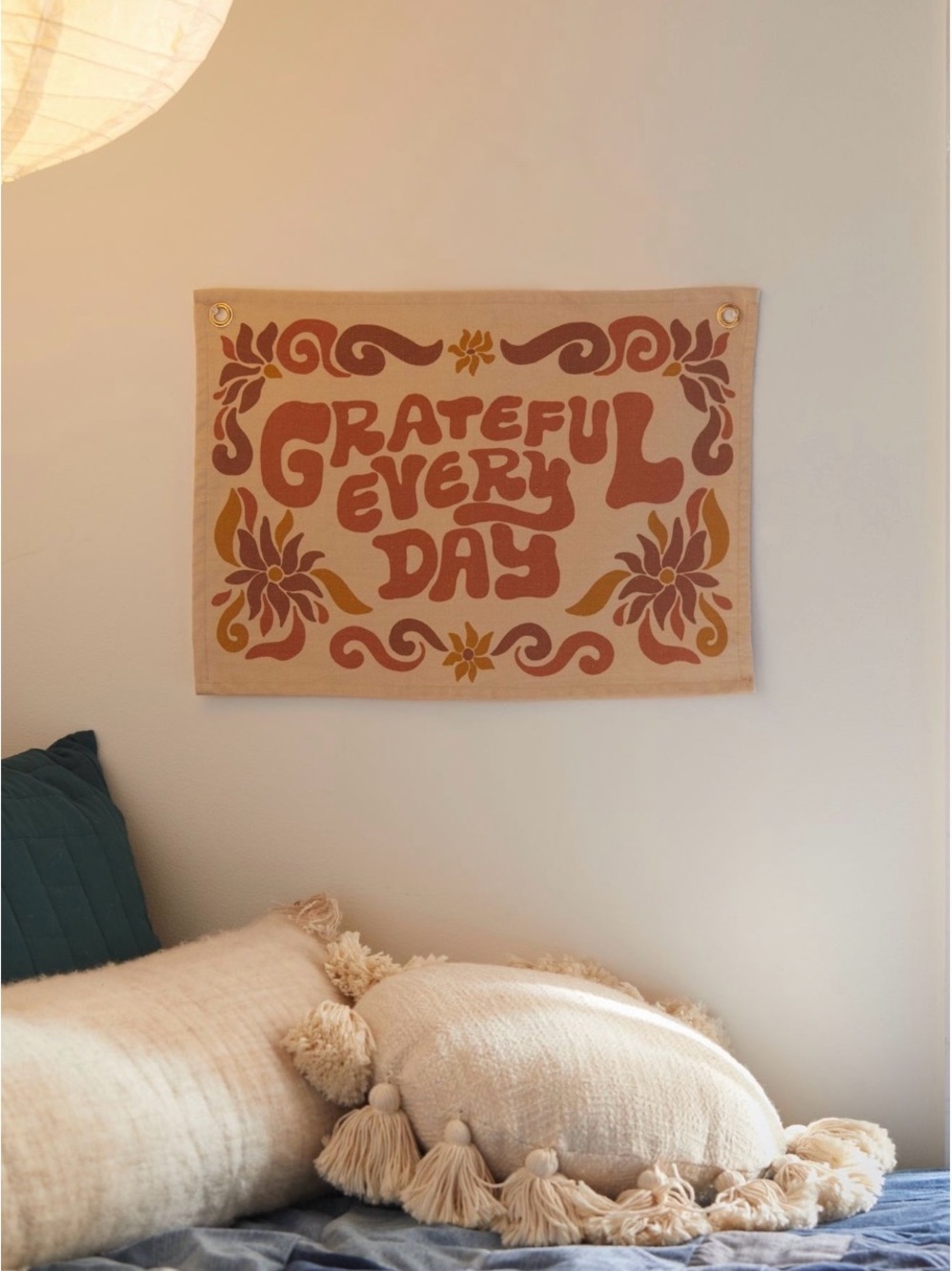 Urban Outfitters Grateful Every Day Tapestry - Tan, Rust, Mustard